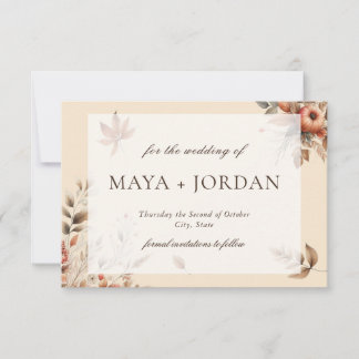 Champagne Autumn Pumpkin Harvest Save the Date