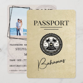 Champagne Bahamas Passport Save the Date