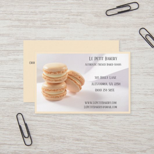 Champagne Bakery Baker Konditorei Koch Vanilla Mac Visitenkarte (Vorderseite/Rückseite Beispiel)