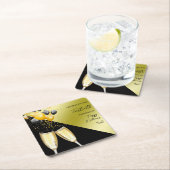 Champagne & Balloons 40. Geburtstag Rechteckiger Pappuntersetzer (Vor Ort)