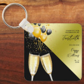 Champagne & Balloons 40. Geburtstag Schlüsselanhänger (Vorderseite)