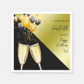 Champagne & Balloons 40. Geburtstag Serviette (Vorderseite)