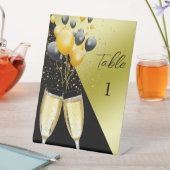 Champagne & Balloons 40. Geburtstagsfeier Tischnum Sockelschild (In Situ)