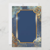 Champagne Balloons Retro-Gold-Frame-Rente Einladung (Rückseite)