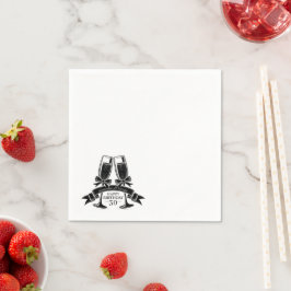 Champagne Birthday Bow Serviette