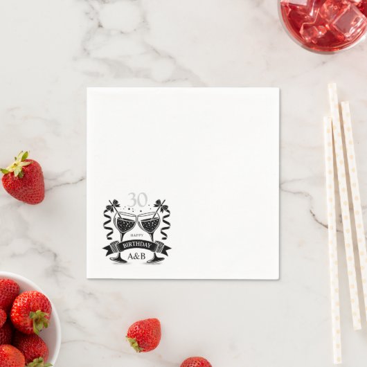 Champagne Birthday Bow Serviette (Beispiel)