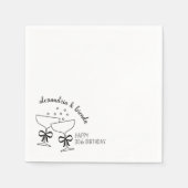 Champagne Birthday Bows Serviette (Vorderseite)