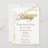 Champagne Birthday Einladung (Rückseite)