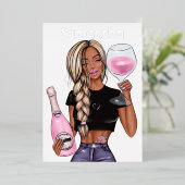 Champagne Birthday Party Foil Einladung (Stehend vorne)