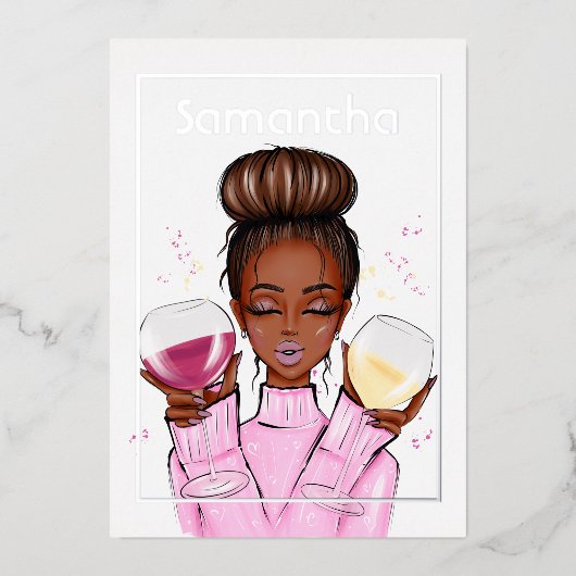 Champagne Birthday Party Foil Einladung (Vorderseite)