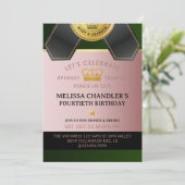 Champagne Birthday, Sip Sip Hooray, Surprise Einladung (Stehend Vorderseite)