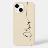 Champagne Black Elegant Calligrafy Script Name Case-Mate iPhone Hülle (Rückseite)