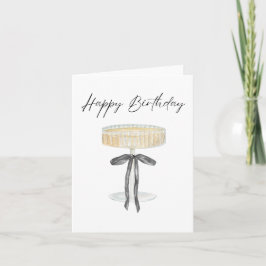 Champagne Black Ribbon Bow Watercolor Geburtstag Karte