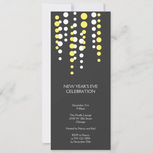 Champagne-Blase graues modernes Einladung (Vorderseite)