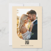 Champagne-Blumen-Foto-und-QR-Code-Hochzeit Einladung (Rückseite)