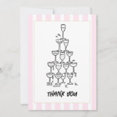 Champagne & Blush Chic Champagner-Turm Dankeskarte (Vorderseite)