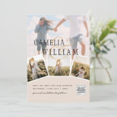 Champagne Blush FOTO Save the Date QRcode Website Einladung (Stehend Vorderseite)