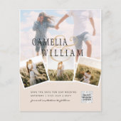 Champagne Blush FOTO Save the Date QRcode Website Flyer (Vorne)