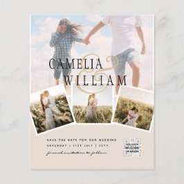 Champagne Blush FOTO Save the Date QRcode Website Flyer