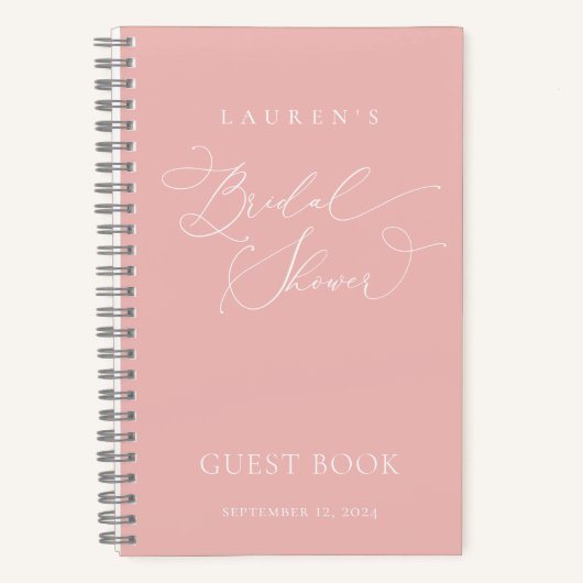 Champagne Blush Modernes Brautparty Gästebuch Notizblock (Vorderseite)