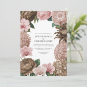 Champagne Blush, Oyster Pink & Latte Beige Wedding Einladung (Stehend Vorderseite)