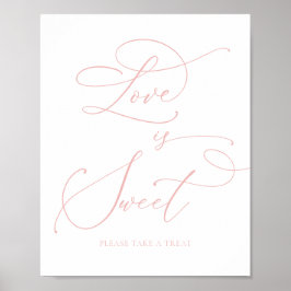 Champagne Blush Pink Liebe Sweet Dessert Bar Poster