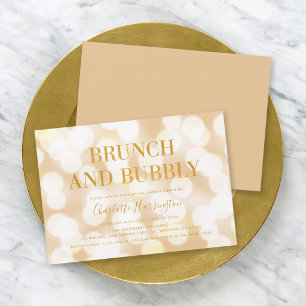 Champagne-Bokeh-Brunch und prickelnde Brautparty Einladung