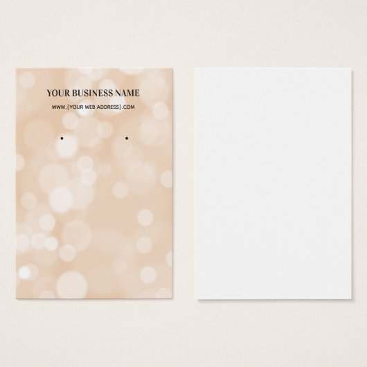 Champagne Bokeh Earring Display Card (Vorne & Hinten)