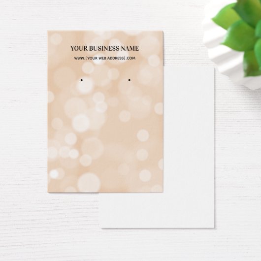 Champagne Bokeh Earring Display Card (Schreibtisch)