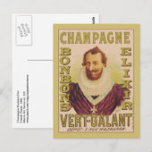 Champagne Bonbons Elixir Postkarte (Vorne/Hinten)