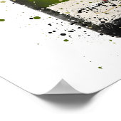 Champagne Bottle Wall Art Print 'Olive Green' Poster (Ecke)