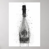 Champagne Bottle Wall Art Print 'Titanium' Poster (Vorne)