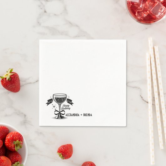 Champagne Bow Birthday Serviette (Beispiel)
