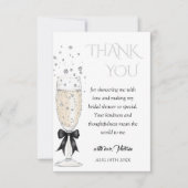 Champagne Bow Brautparty Dankeskarte (Vorderseite)