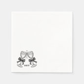 Champagne Bow Initials Serviette (Vorderseite)