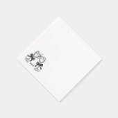 Champagne Bow Initials Serviette (Ecke)