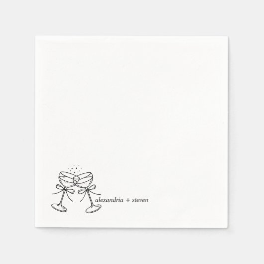 Champagne Bow Serviette (Vorderseite)