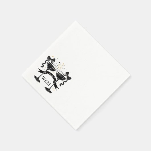 Champagne Bow Serviette (Ecke)