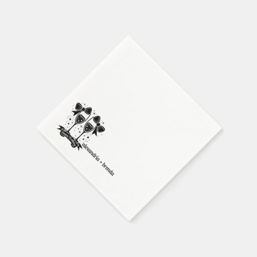 Champagne Bow Serviette (Ecke)