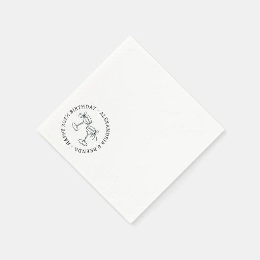 Champagne Bow Serviette (Ecke)