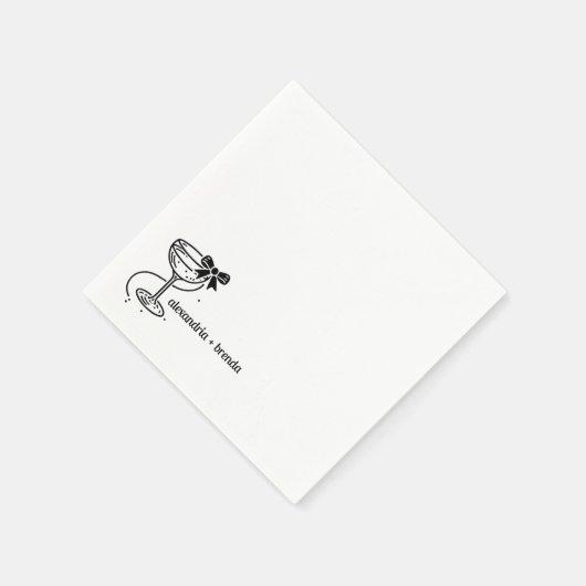 Champagne Bow Serviette (Ecke)