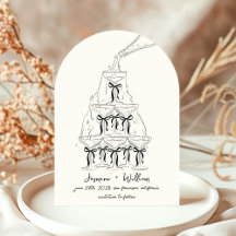 Champagne Bow Tower Save the Date Wedding