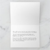 Champagne Bow Winter Neutral Elegant Folding Dankeskarte (Innenseite)