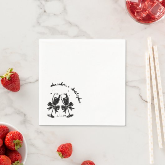 Champagne Bows Serviette (Beispiel)