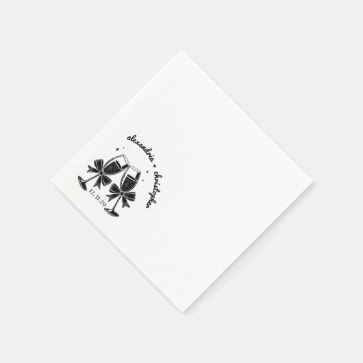 Champagne Bows Serviette (Ecke)