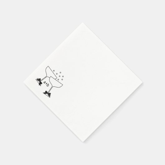 Champagne Bows Serviette (Ecke)