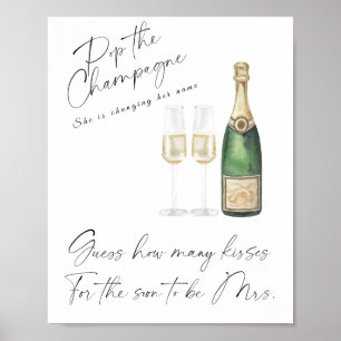 Champagne-Brautparty - wie viele Küsse Poster