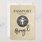Champagne Brazil Passport Save the Date (Vorderseite)