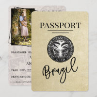 Champagne Brazil Passport Save the Date
