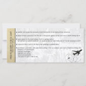 Champagne Brazil Wedding Boarding Pass Einladung (Rückseite)